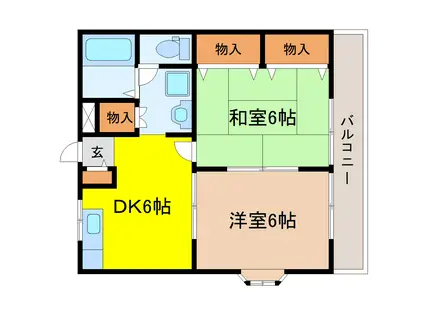 ハイデンスカトー(2DK/3階)の間取り写真