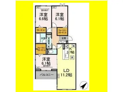 D CRAFT 谷田(3LDK/1階)の間取り写真