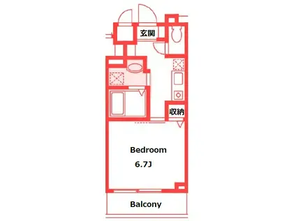 EARTH浅間町(1K/3階)の間取り写真