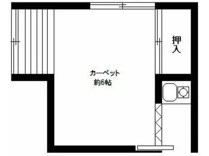 東京メトロ丸ノ内線 新中野駅 徒歩2分 2階建 築63年(ワンルーム/2階)の間取り写真