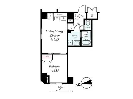 ARTESSIMO PRENDO(1LDK/8階)の間取り写真