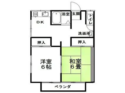 ルアフレイス(2DK/1階)の間取り写真