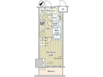 セリオ落合東中野(1K/3階)の間取り写真