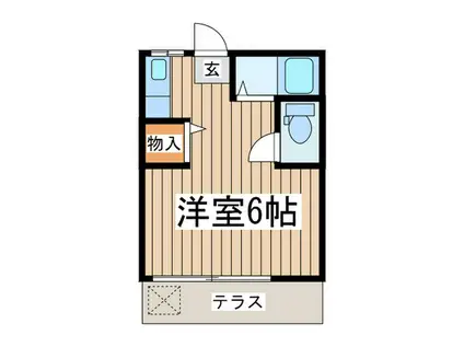 湘南エクセルハイツ(ワンルーム/1階)の間取り写真