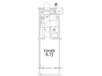 LOG NISHIMAGOME(1K/3階)の間取り写真