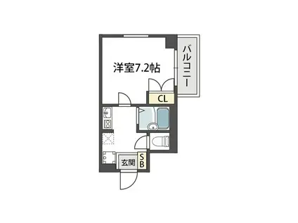 RAFFINE御所西(1K/4階)の間取り写真