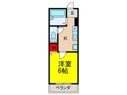 アビデII(1K/2階)の間取り写真