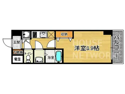 YS FLATS西陣 ワイズフラッツ(1K/4階)の間取り写真