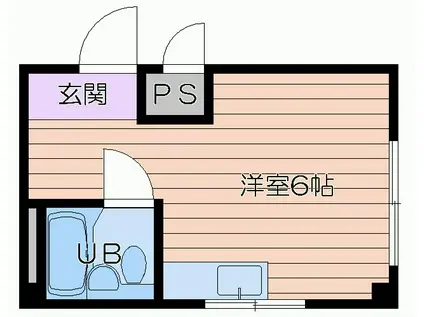 大宝北天満ロイヤルハイツ(ワンルーム/2階)の間取り写真