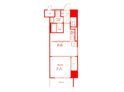 GRAND CHARME(1LDK/6階)の間取り写真