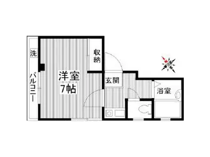 NKビル(1K/4階)の間取り写真