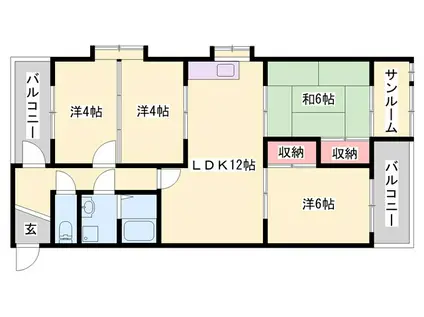 メゾンやすむろII(3SLDK/3階)の間取り写真