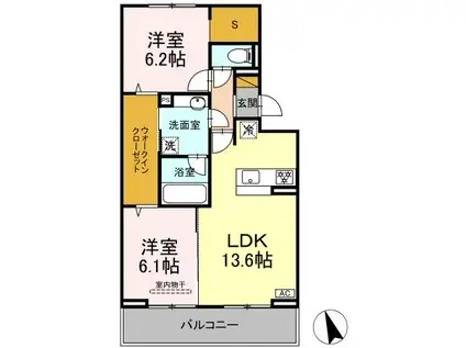 ソラーナ(2SLDK/2階)の間取り写真