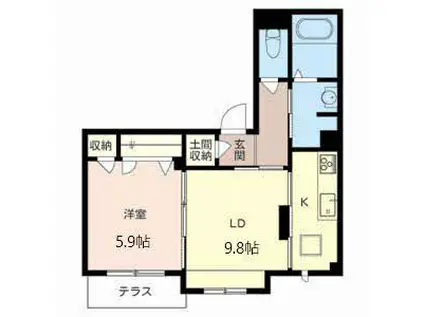 アベニール・コート緑地(1LDK/1階)の間取り写真