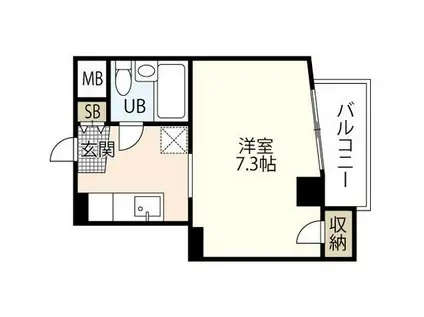 十日市ふじビル(ワンルーム/4階)の間取り写真