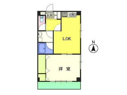 太田ビル1-B(1LDK/1階)の間取り写真