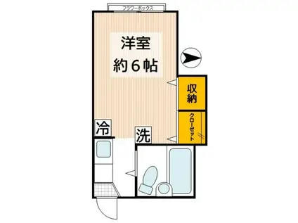 フェリオ目白台(ワンルーム/1階)の間取り写真