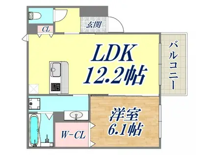 アリビオ(1LDK/2階)の間取り写真