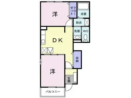 グレイスヴィラ(2DK/1階)の間取り写真