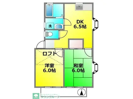 ヴィラ雅(2DK/2階)の間取り写真