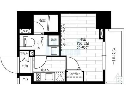 ステージグランデ東池袋駅前(1K/3階)の間取り写真