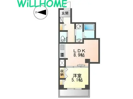 フルハウス黒田II(1LDK/1階)の間取り写真