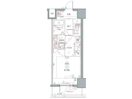 クレヴィスタ名駅南(1K/7階)の間取り写真