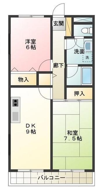 ルミエールテルメ(2LDK/3階)の間取り写真