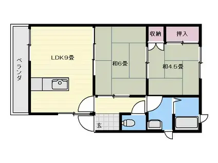 ベルメゾンドゥ(2LDK/2階)の間取り写真