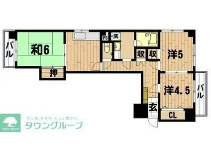 シンセイビル(3K/8階)の間取り写真