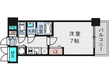 プレサンス水都OKAWA(1K/5階)の間取り写真