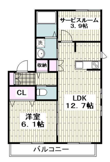 クレール逗子(1SLDK/3階)の間取り写真