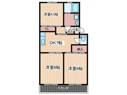 井東コーポラス(3DK/3階)の間取り写真