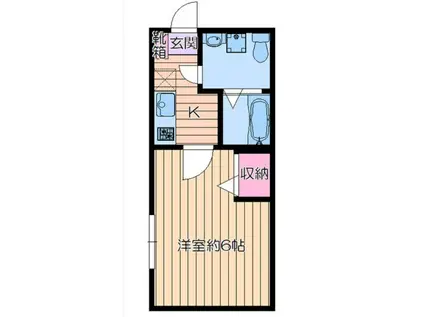 LIVEGREEN(1K/3階)の間取り写真