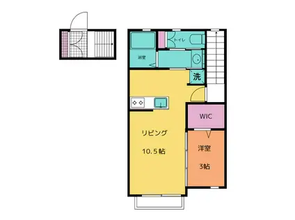 メリーエスポワール(1LDK/2階)の間取り写真