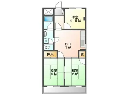 グリーンハイツ長谷川(3DK/3階)の間取り写真