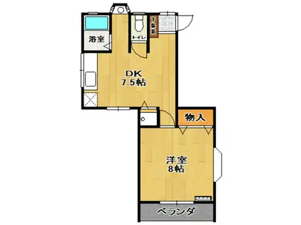 シャインコーポレイティブハウス1(1DK/2階)の間取り写真