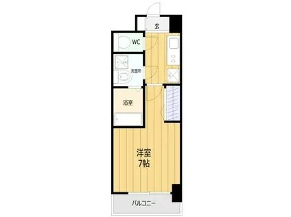 エスレジデンス福島玉川DEUX(1K/15階)の間取り写真