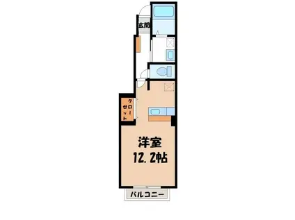 ジェルメII(ワンルーム/1階)の間取り写真