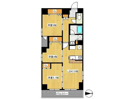 コルザKII(2SLDK/7階)の間取り写真