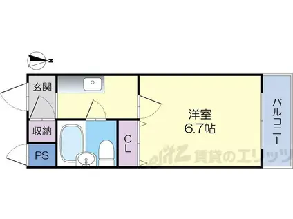 林泉第1ビル(1K/5階)の間取り写真