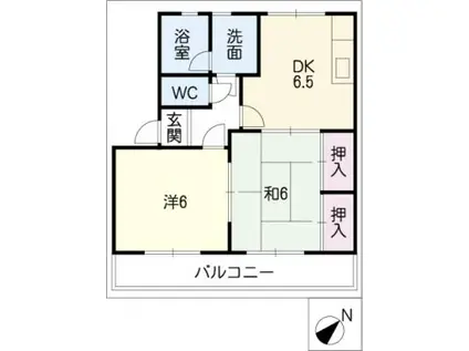 シティオ・フェリズ(2DK/2階)の間取り写真