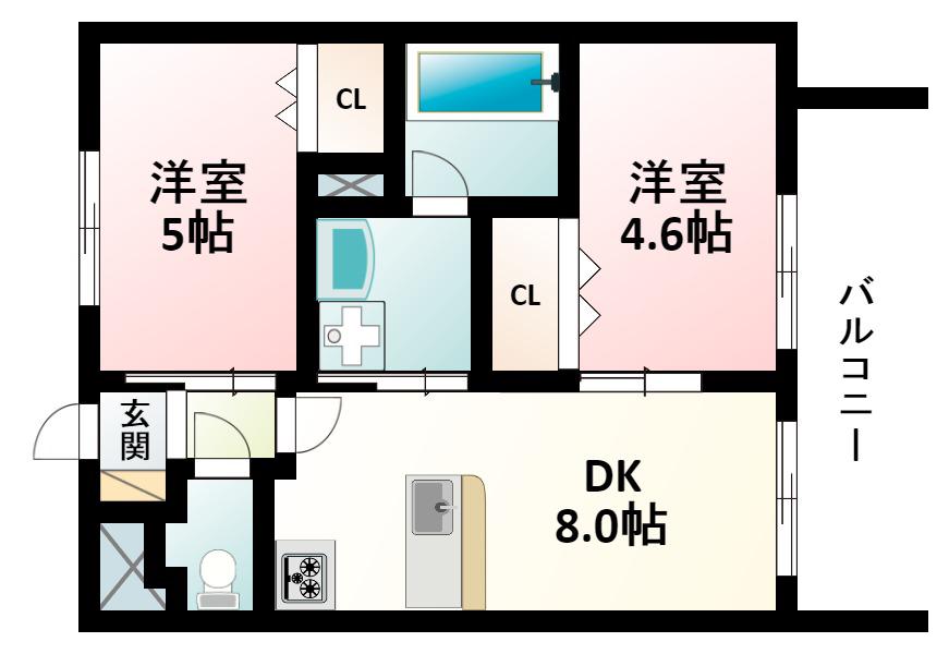 エステムコート新大阪IXグランブライト(2DK/10階)の間取り写真