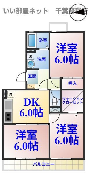 パンプキンハウス(3DK/2階)の間取り写真