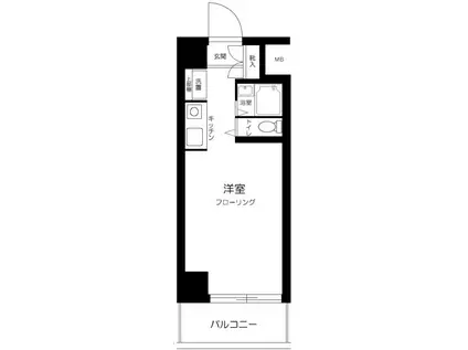 スカイノブレ川崎柳町(ワンルーム/10階)の間取り写真