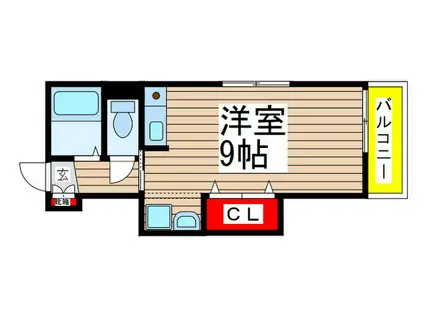 グリーンハウス(ワンルーム/2階)の間取り写真