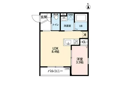 クラムズ黄金(1LDK/3階)の間取り写真