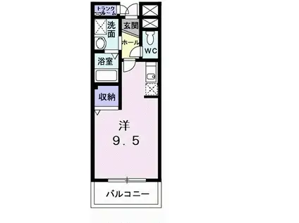 メゾン ド アウローラ(ワンルーム/1階)の間取り写真