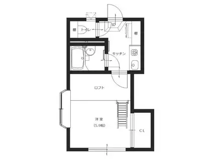 フォレスト桜ヶ丘(1K/2階)の間取り写真