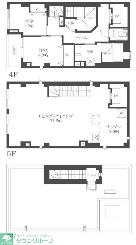 リュクサンブール道灌山(2LDK/4階)の間取り写真